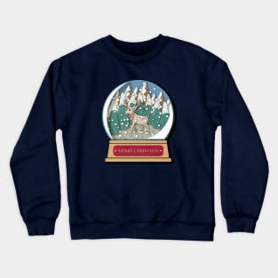 Merry Christmas Snowglobe Reindeer Crewneck Sweatshirt